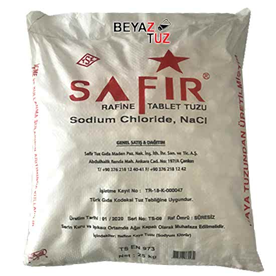 Rafine Tablet Tuz Safir 25 Kg